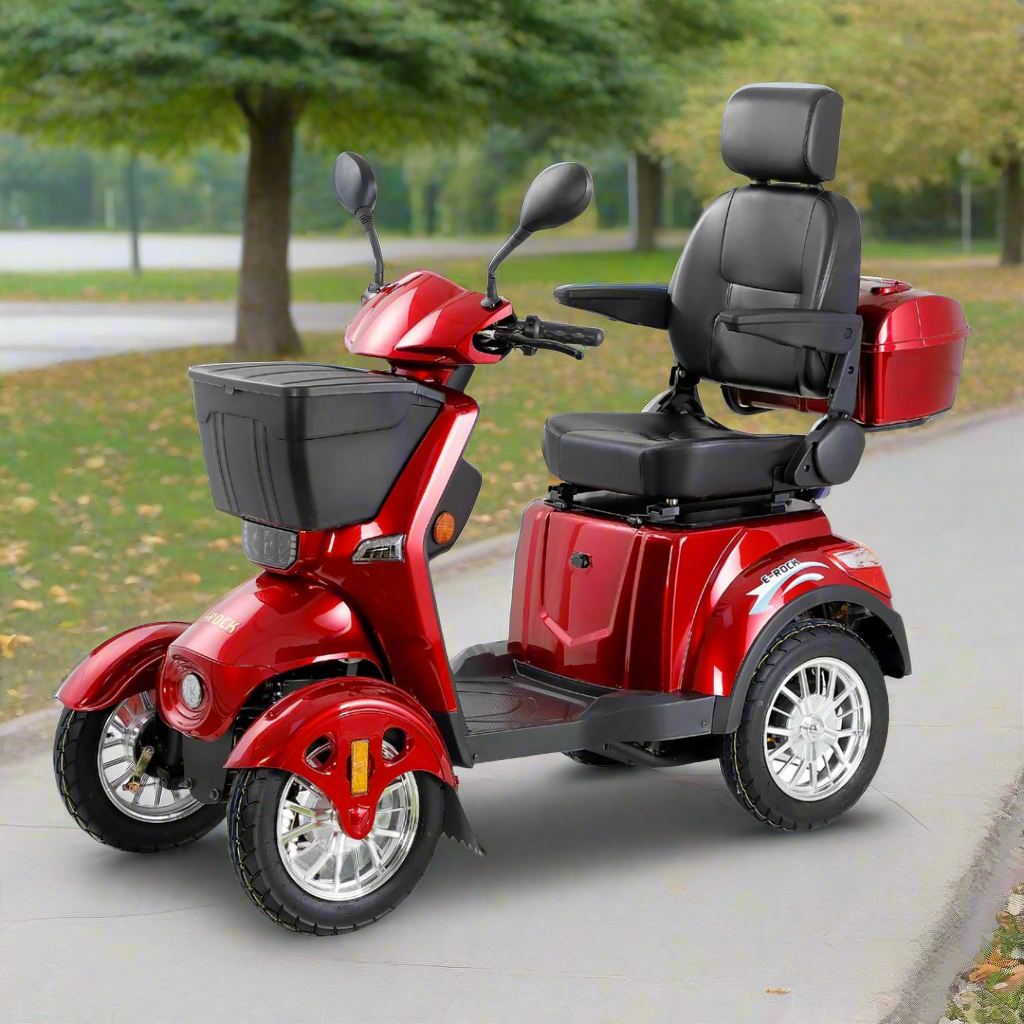 "Quadriporteur électrique 4 roues rouge pour seniors à Longueuil - Viva Volt Scooter"