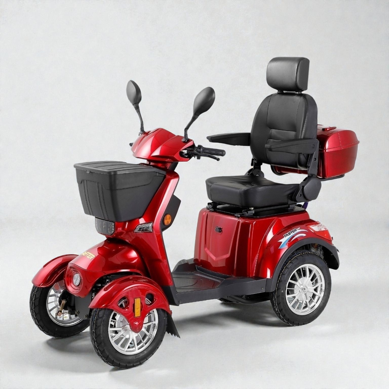 "Quadriporteur électrique 4 roues rouge pour seniors à Longueuil - Viva Volt Scooter"