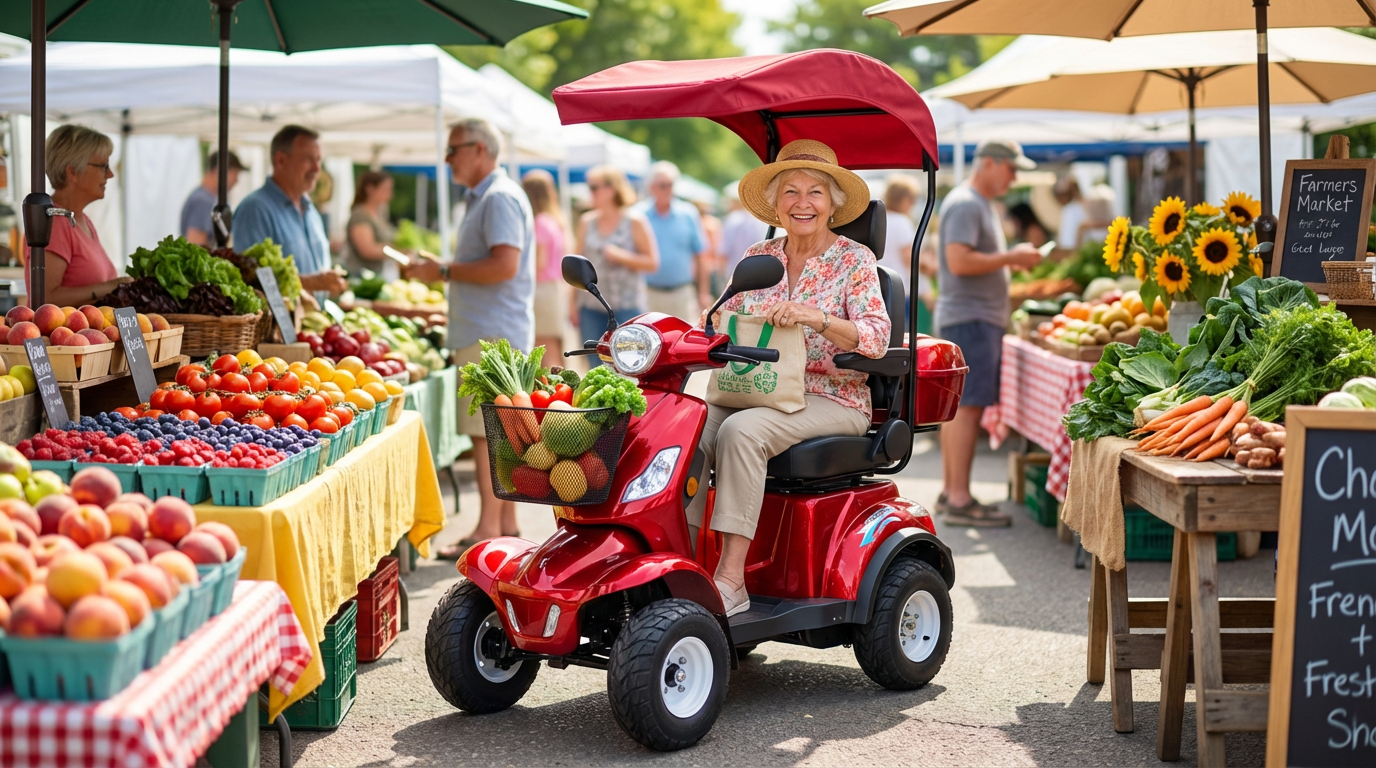 Quadriporteur électrique 4 roues rouge pour seniors à Longueuil - Viva Volt Scooter, Longueuil