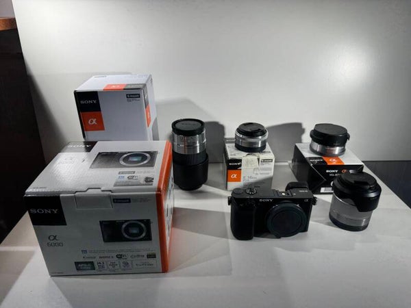 Sony a6000 camera with 4 lens set , E mount