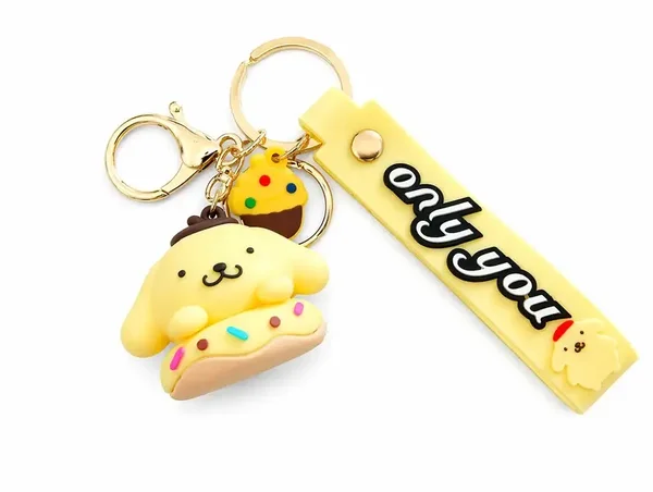 💛🍩 Porte-clés Kawaii Pompompurin Donut 🍩💛