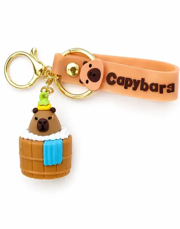 🤎🛁 Porte-clés Kawaii Capybara Bain Japonais 🛁🤎