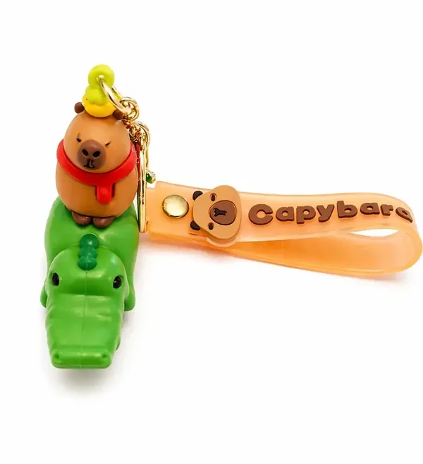 🤎🐊 Porte-clés Kawaii Capybara Crocodile 🐊🤎