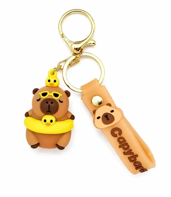 🤎🦆 Porte-clés Kawaii Capybara Bouée Canard 🦆🤎