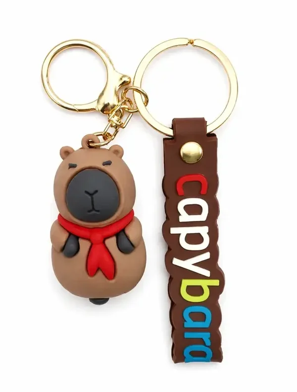 🤎🧣 Porte-clés Kawaii Capybara Écharpe Rouge 🧣🤎