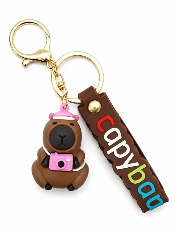 🤎📸 Porte-clés Kawaii Capybara Appareil Photo 📸🤎