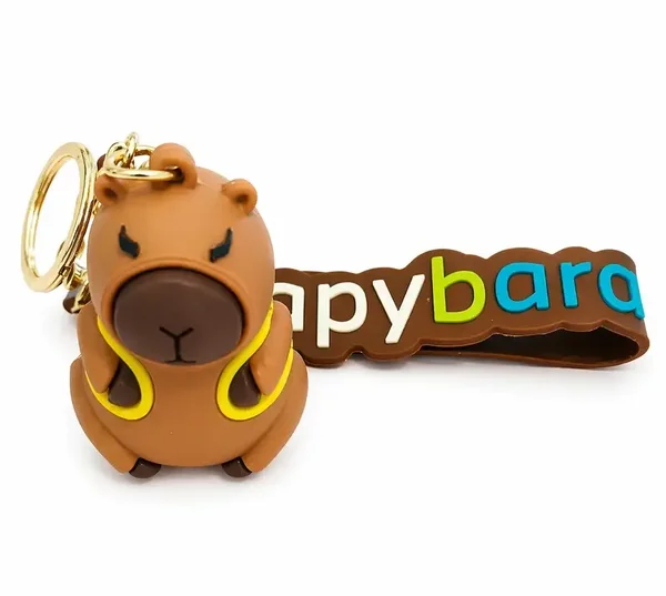 🤎🎒 Porte-clés Kawaii Capybara Sac à Dos Jaune 🎒🤎