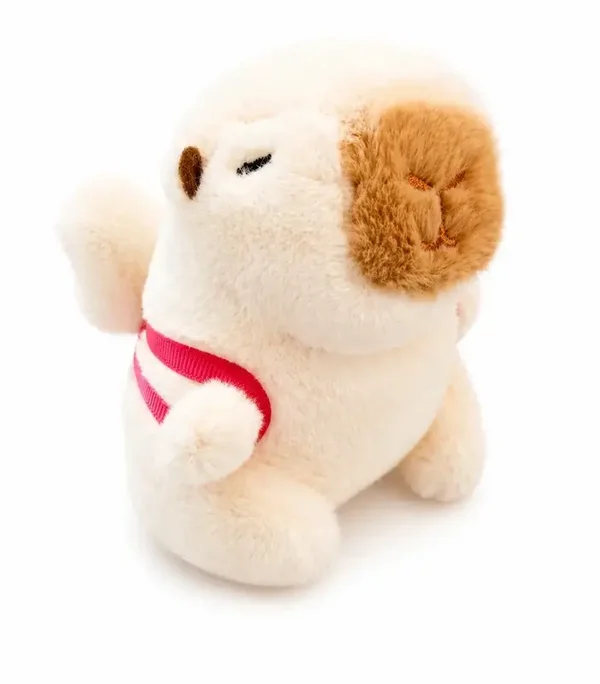 🤍🎀 Porte-clés Peluche Kawaii Capybara Blanc 🎀🤍