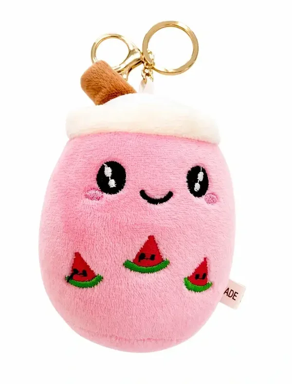 🍉 Porte-clés Peluche Bubble Tea Pastèque Kawaii 🧋✨
