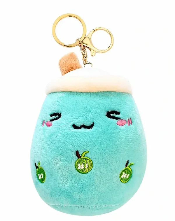 🧋✨Porte-clés Peluche Bubble Tea Kiwi Kawaii 🧋✨