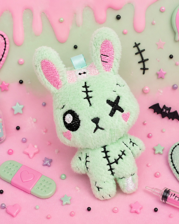🐰💚 Porte-clé Lapin Zombie Creepy Kawaii 💚🐰