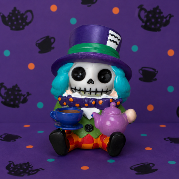 Furrybones Chapelier Fou – Figurine squelette avec théière
