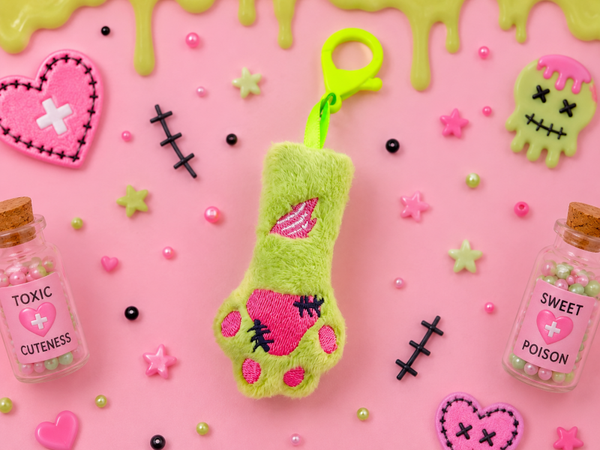 🐾💚 Porte-clé Patte Zombie Creepy Kawaii 💚🐾
