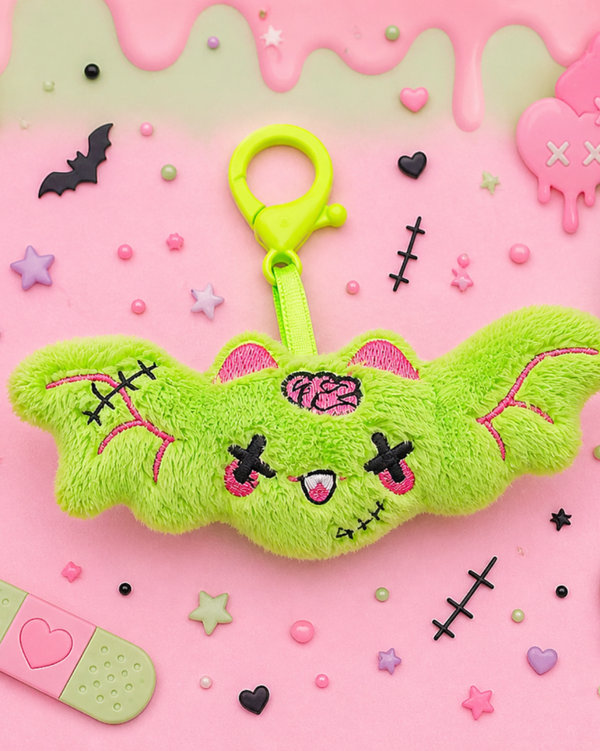 🦇💚 Porte-clé Chauve-souris Zombie Creepy Kawaii 💚🦇