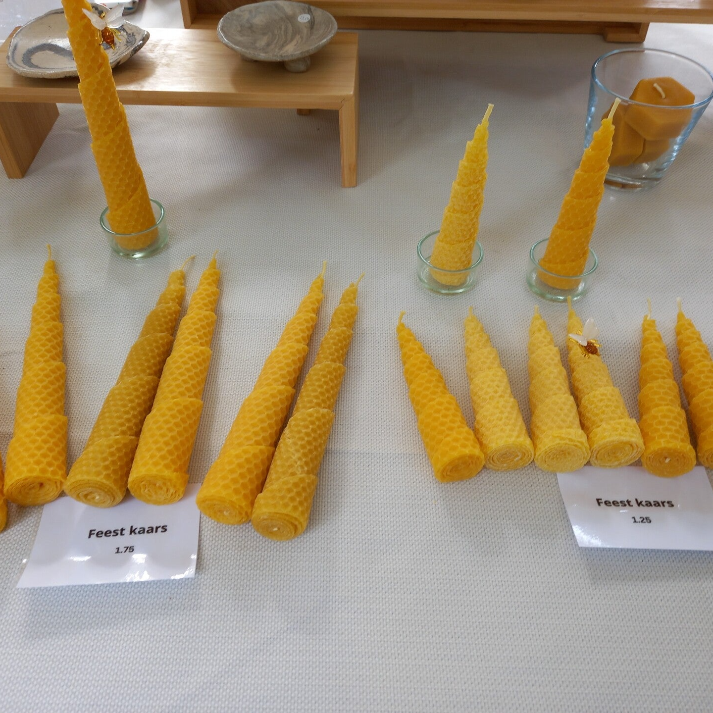 20 Feestkaarsjes van bijenwas in 2 maten