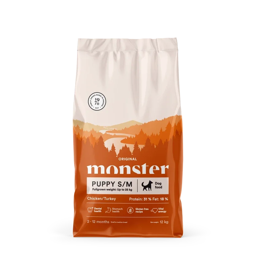 Monster Dog Original Puppy S/M Chicken/Turkey 12 kg