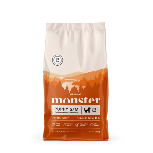 Monster Dog Original Puppy S/M Chicken/Turkey 12 kg