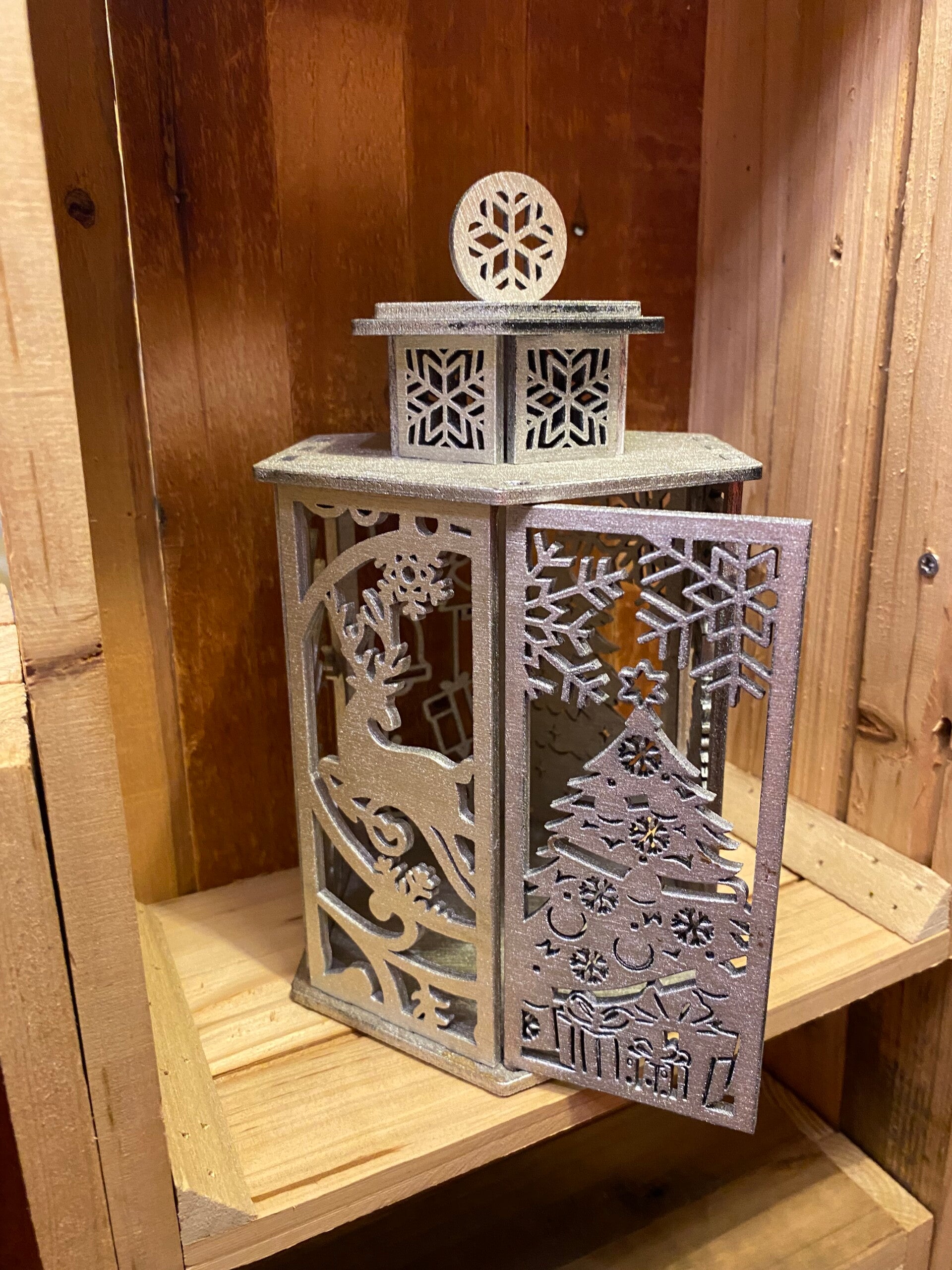 kerstornament - kerstlantaarn zilver