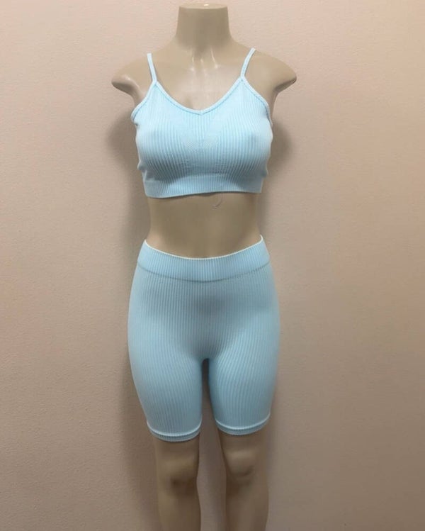 light blue ribbed set
