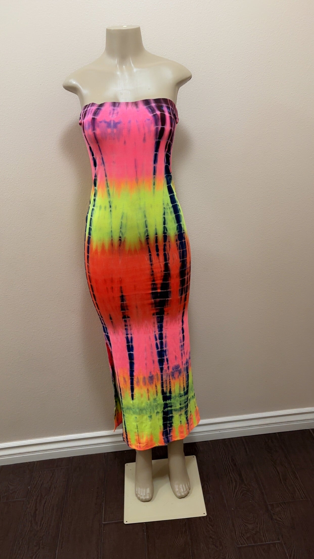 Multi-color Tube Top Dress