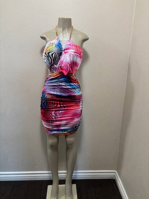 zebra colorful pattern dress