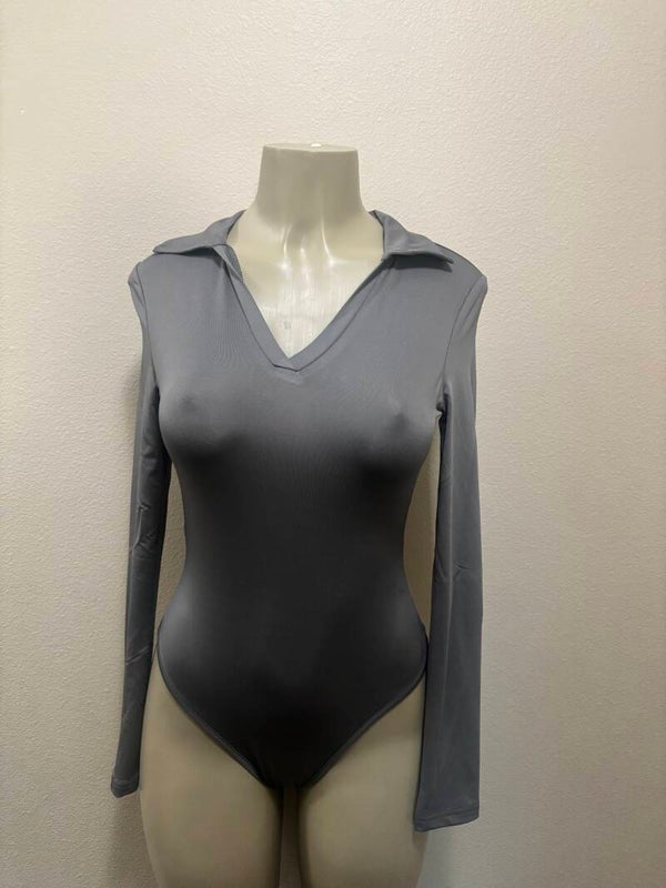 gray body suit