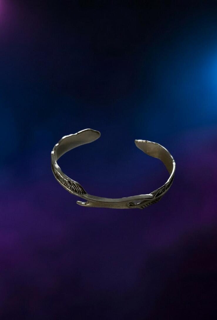 bracelet plume acier inoxydable