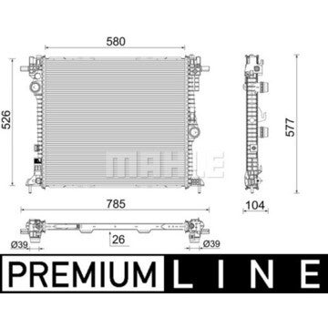 Radiator, engine cooling - MAHLE - CR 2587 000P