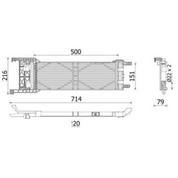 Oil Cooler, automatic transmission - MAHLE - CLC 330 000P