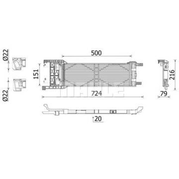 Oil Cooler, automatic transmission - MAHLE - CLC 325 000P