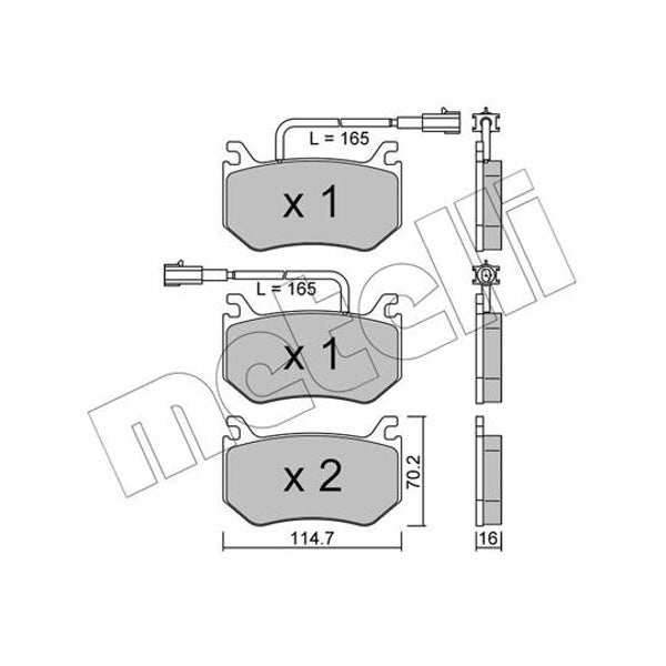 Brake Pad Set, disc brake - METELLI - 22-1102-0