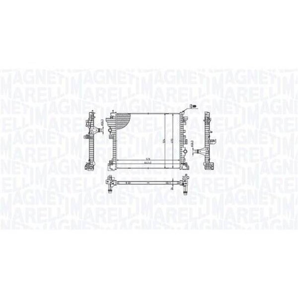Radiator, engine cooling - MAGNETI MARELLI - 350213214300