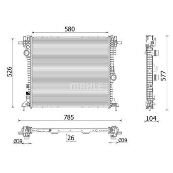Radiator, engine cooling - MAHLE - CR 2599 000P