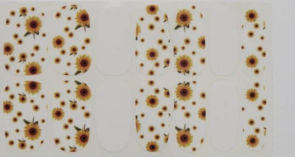 Amber sunflowers nail wraps