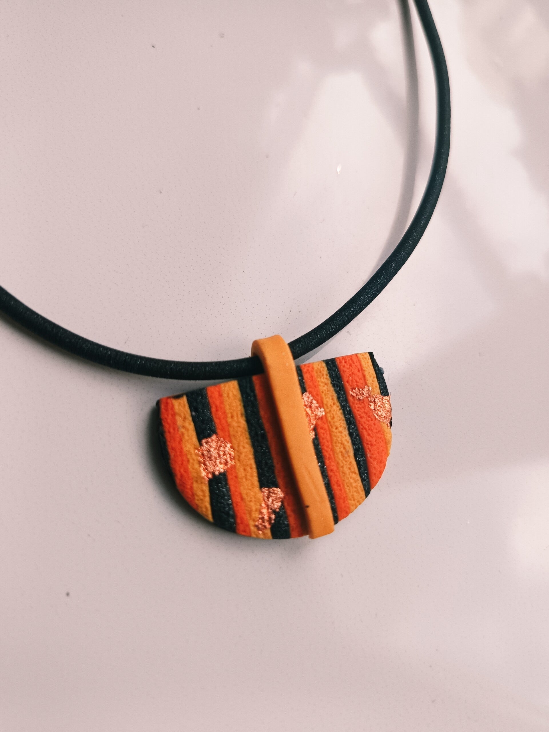 Collier pendentif argile polymère chaine argile polymère