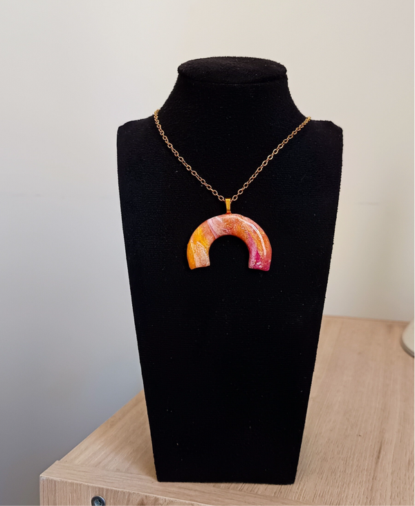 Collier pendentif argile polymère