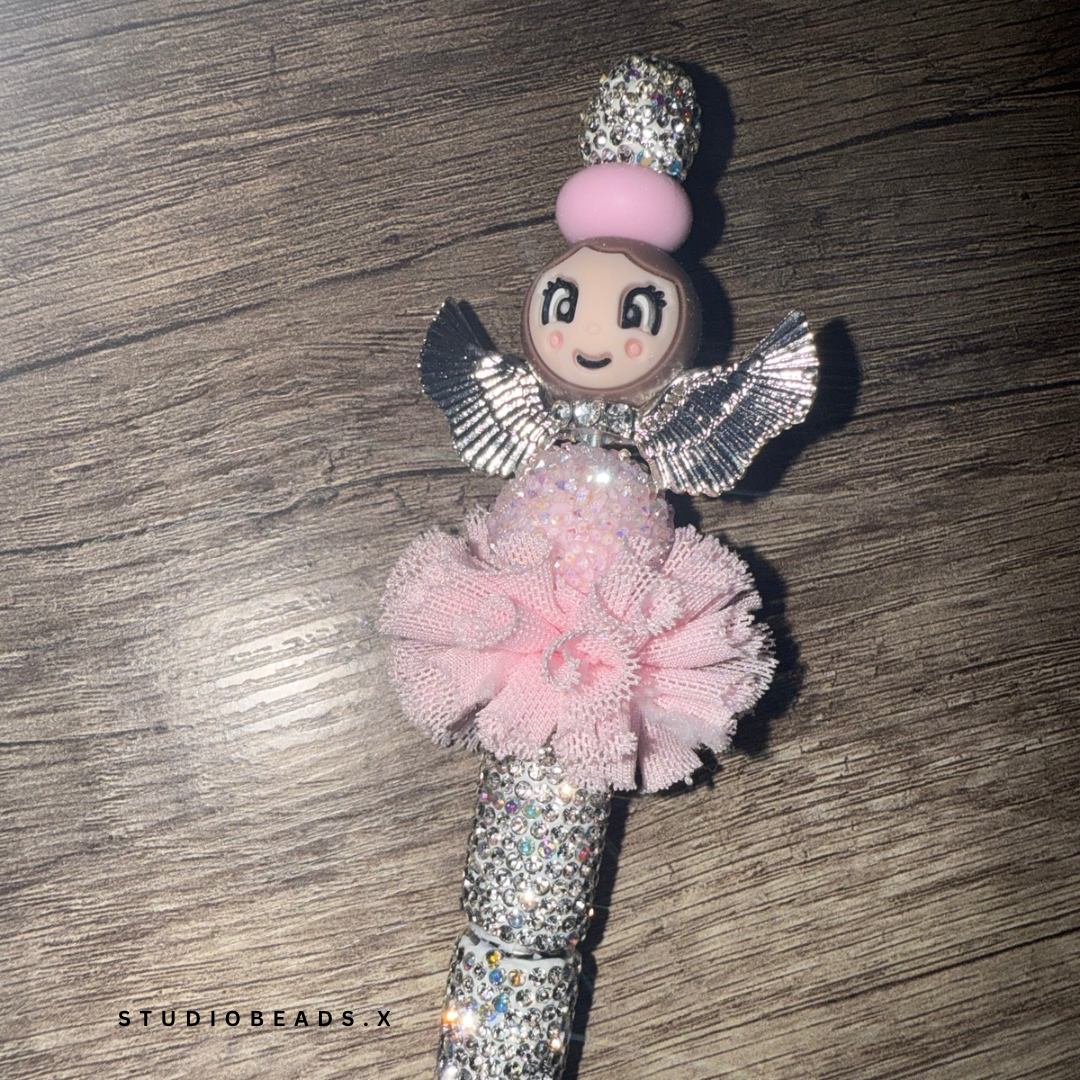 Glitter pen | Gezicht lichtroze