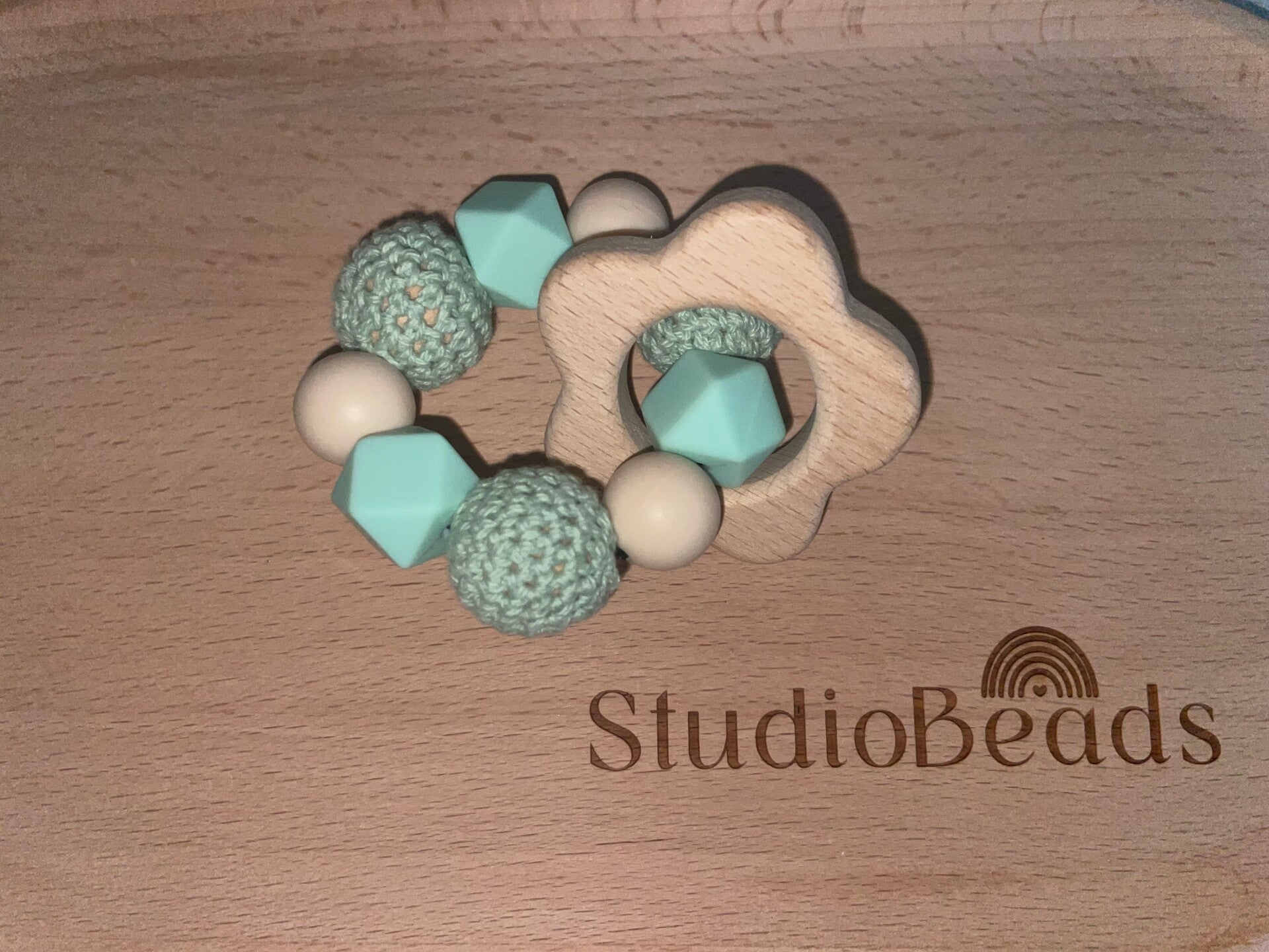 Bijtring | Mini bloem mint