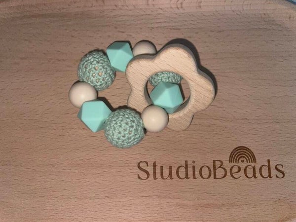 Bijtring | Mini bloem mint