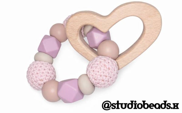 Bijtring | Hart roze