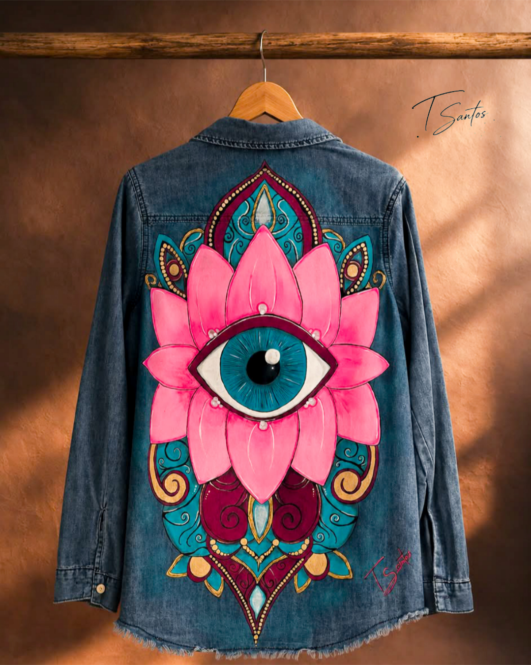chaqueta vaquera pintada a mano