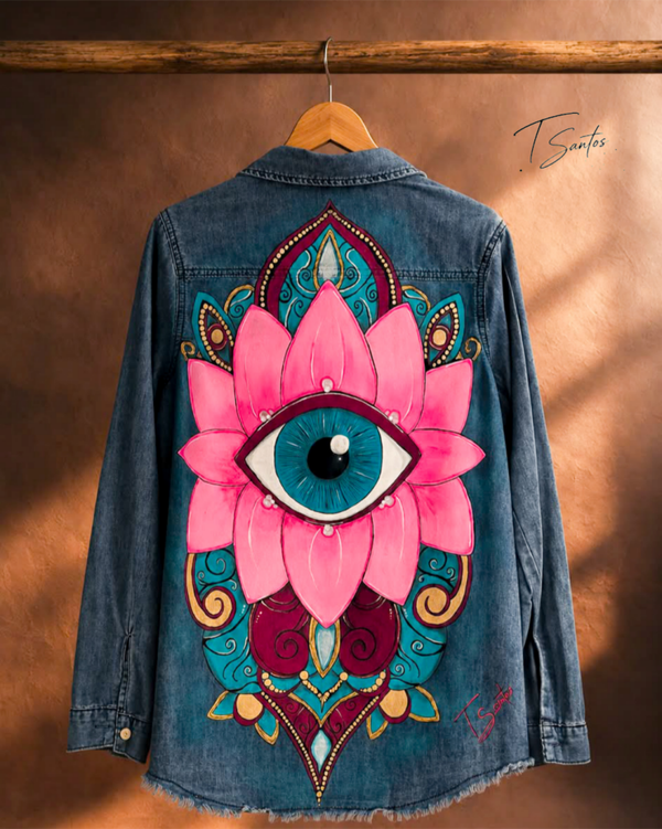 chaqueta vaquera pintada a mano