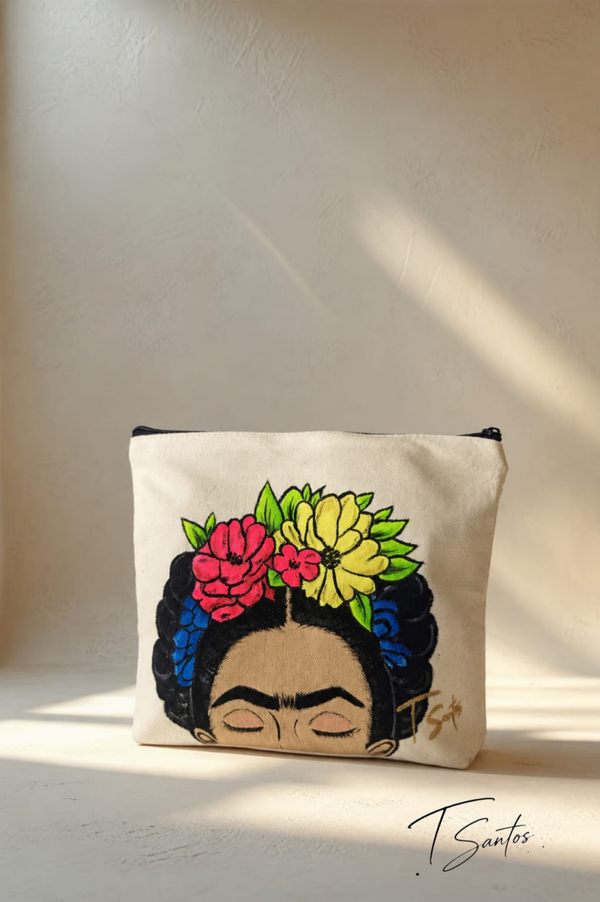 Cartera de mano con diseño Frida khalo