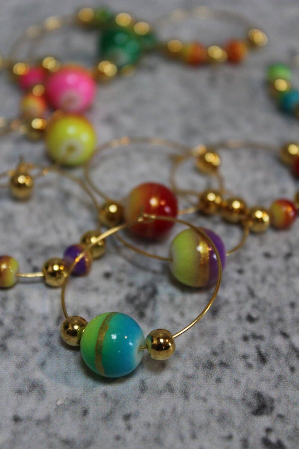 Set Van 6 Wijnglasringen Goudkleurig