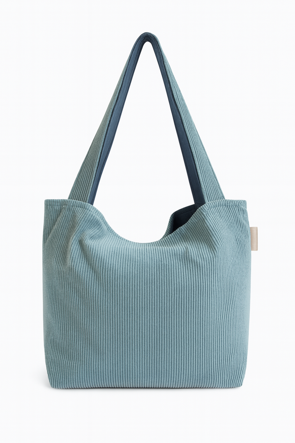 Babyblauwe Rib Mom Bag