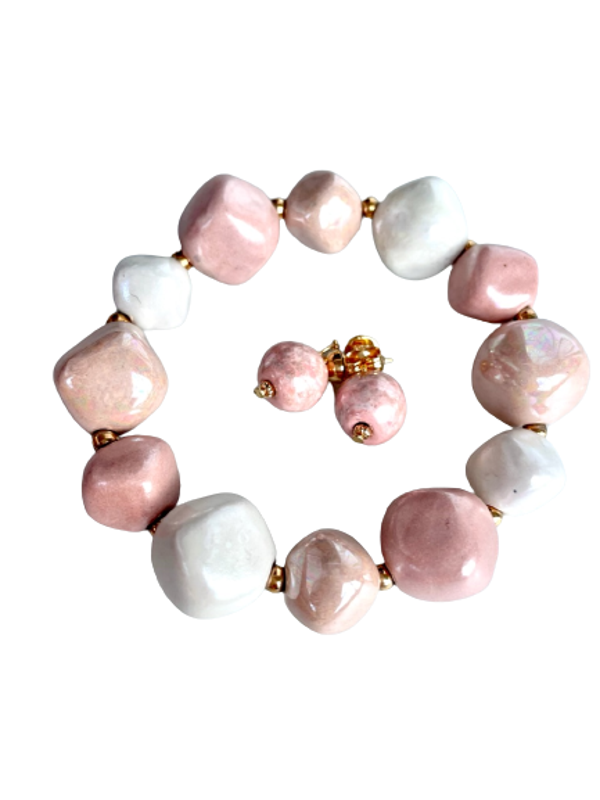 Kazuri | Bracelet Set Soft Pink
