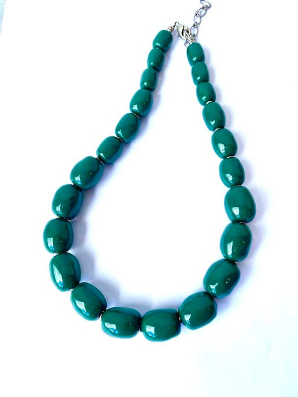 Kazuri | Mini Charleston |  Sea Green 17"