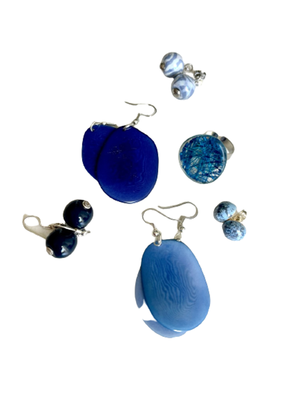 KAZURI | Maii | tagua | (Oor)ringen set - 6 paar/stuks