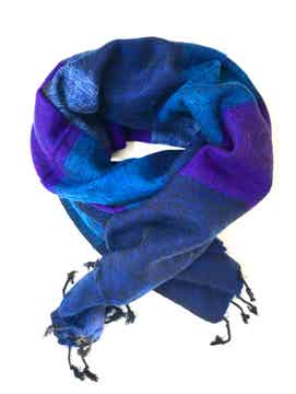 Sjaal | Yakwol | Blauw/paars