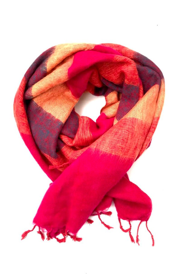 Sjaal Yakwol Orange Bordeaux